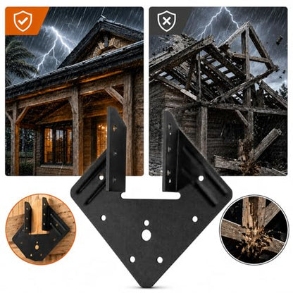 Black Hurricane Ties, 20 Pack Rafter Brackets for 2x4 and 2x6