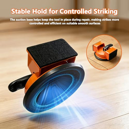 Floor Gap Repair Tool, Heavy Duty Floor Gap Fixer with Strong Suction Cup and Dual-Sided Striking Surface, for Laminate, Vinyl, Wood, Tile and Composite Flooring, Includes 10 Adhesive Pads