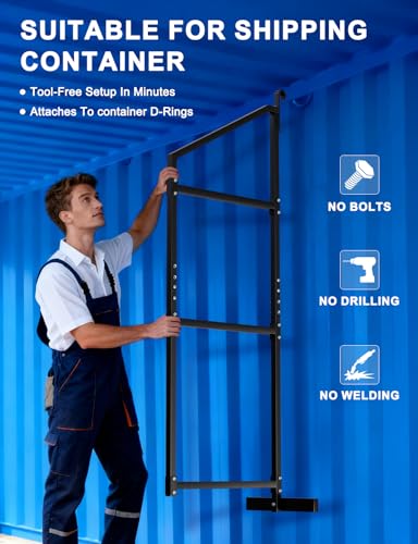 sogiv 4 Pack 3-Tier Shipping Container Shelving Bracket with 64"(H) X 19"(D), Heavy-Duty Powder-Coated Steel Cargo Shelves, Shipping Cargo Shelves Universal for Heavy Duty Trailer Containers - size: 4 PCS