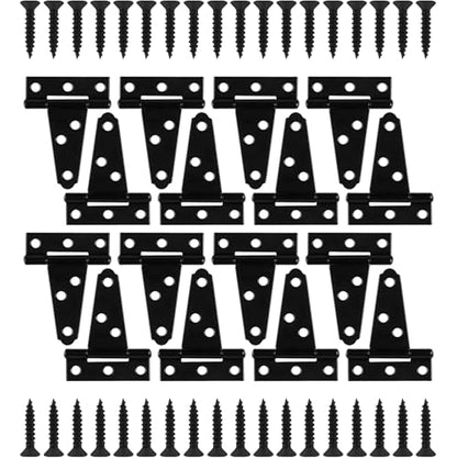 16 Pack 2 Inch T Strap Hinges Heavy Duty Black Outdoor Tee Hinge