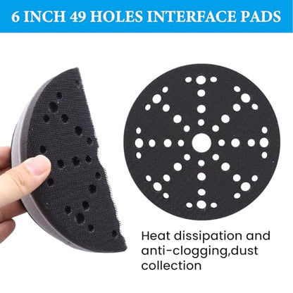 6 Inch Interface Pads Hook and Loop, 49 Holes, 2 Pack - style: Foam Interface Pad