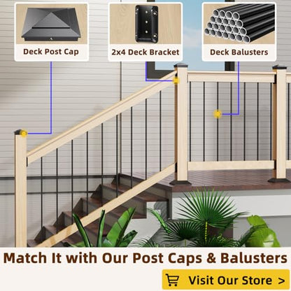 50 Pcs Toscoco Deck Railing Brackets for 2×4 (Actual 1.5" × 3.5") Wood Rail