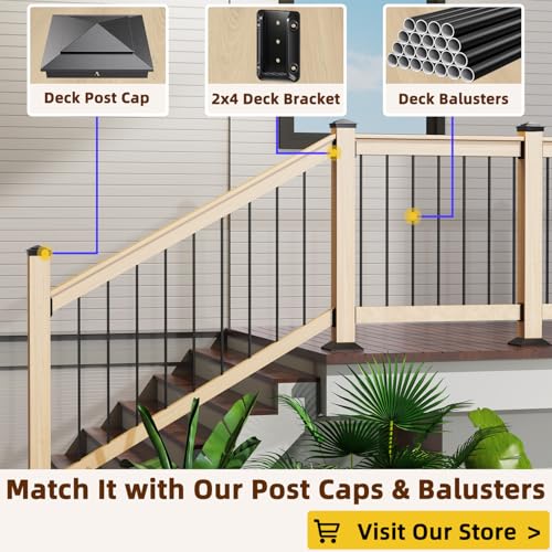 30 Pcs Toscoco Deck Railing Brackets for 2×4 (Actual 1.5" × 3.5") Wood Rail