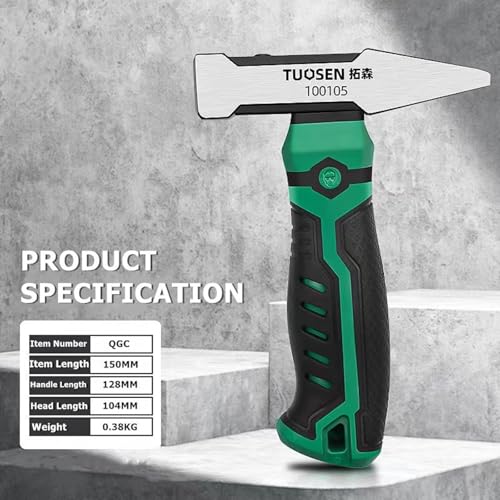 BUSKPOK Engineers Hammer, Steel Metal Cross Peen Hammer with Short Handle, Small Hammer for Blacksmith & DIY