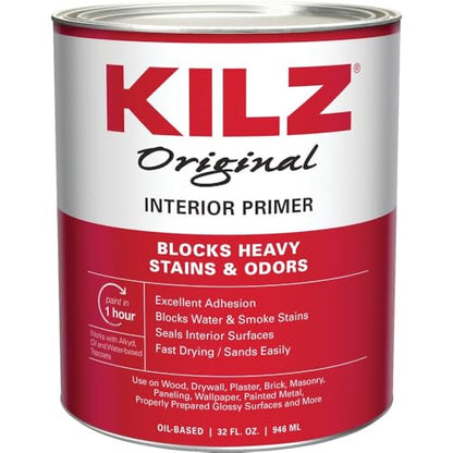 Quart Kilz Original Interior Oil Based Sealer-Primer-Stainblocker [Set of 6]6