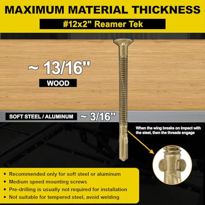 #12 x 2 Self-Tapping Trailer Deck Screws,79PcsT25 Star Bits Screws - color: Gold, size: #12 x 2in 79pcs
