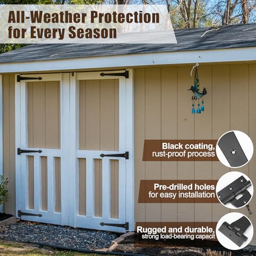 2 Pack 15" Heavy Duty T Strap Hinges with Screw, Classic Style