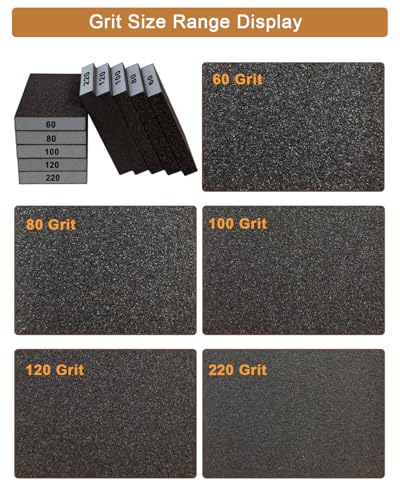 Sanding Sponge 220 Grit Sanding Block - Drywall Sanding Block for Wood - size: 220 Grit