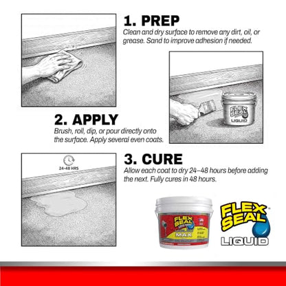 Flex Seal Liquid Rubber Sealant Coating, Waterproof, Gray, 320 oz - color: Gray, size: 320 oz
