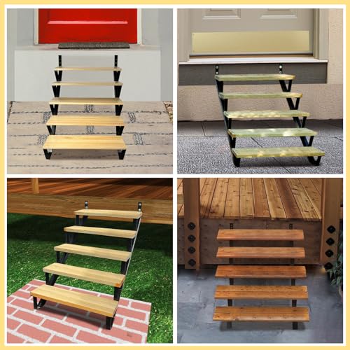5 Step Metal Stair Step Steel Riser Stringers for 42.4" Height Deck, 2Packs - size: 5 Steps