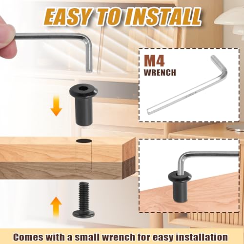 Biaungdo M6x30mm Black Hex Drive Socket Cap Bolt, 15 Sets - color: Black, size: M6x30mm