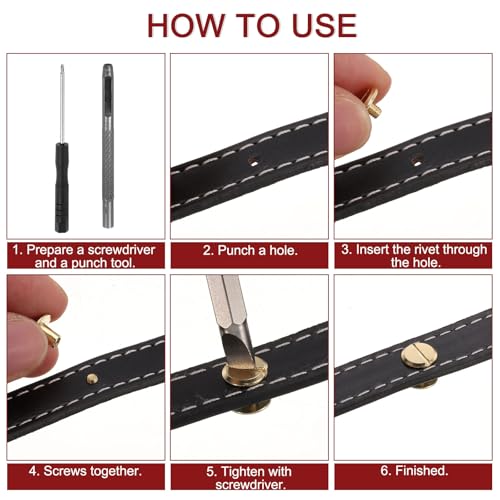 uxcell 75 Sets Chicago Screw Rivets Metal Phillips Head Binding Screws Post Nail Rivet Stud Screw for DIY Leather Belt Bag Craft Bookbinding, 3 Sizes, Bronze - color: Bronze