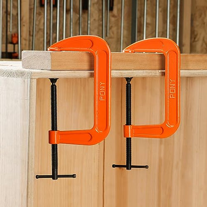 PONY 6" C-Clamp Set, 2660 C-Clamp, 1000 lbs Load Limit, 2-Pack - size: 6"