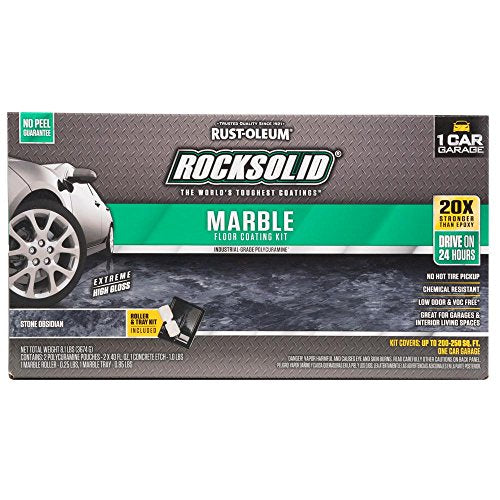 RockSolid Marble Floor Coating Kit, Stone Obsidian - color: Gray/Black