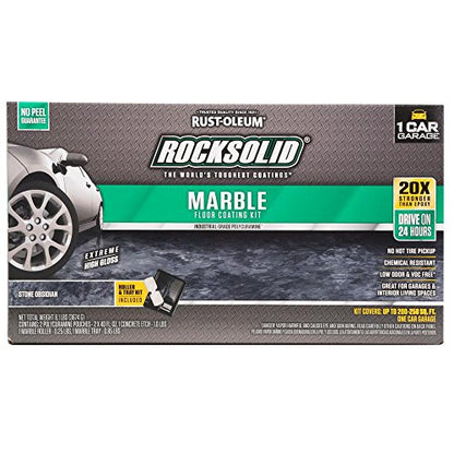 RockSolid Marble Floor Coating Kit, Stone Obsidian - color: Gray/Black