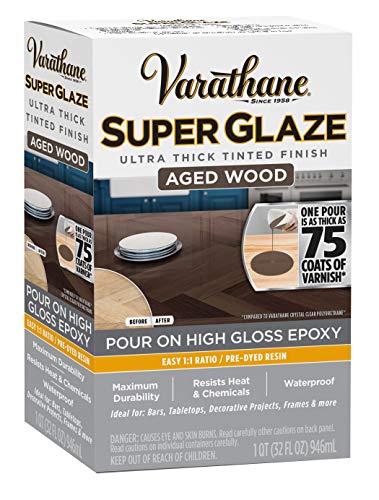 Varathane Super Glaze High Gloss Aged Wood Epoxy - color: Aged Wood