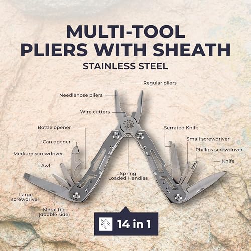 14 in 1 Stainless Steel Multi Tool Pliers