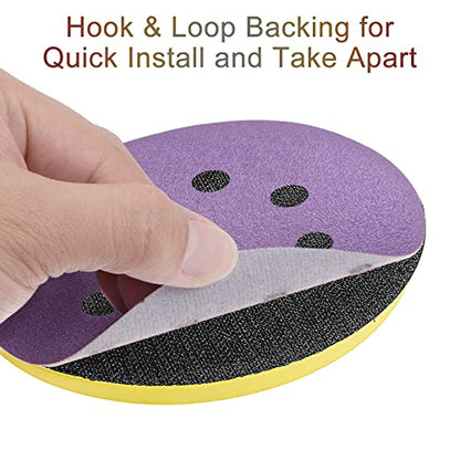 uxcell 10Pcs 5-Inch Purple Sanding Discs 60 Grits 8 Hole Hook and Loop Professional Aluminum Oxide Sand Paper Wet Dry Polish for Wood Metal Paint Finish - style: 60 Grit