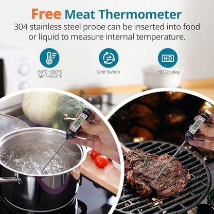 Tilswall Infrared Thermometer, Laser Temperature Gun -58°F~1112°F,Off-White - color: off-white