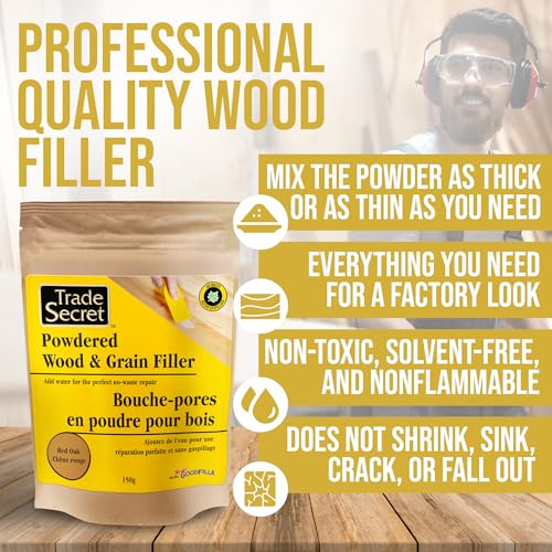 Trade Secret Red Oak Wood Filler Powder, Tintable, Easy Sand, 150 g - color: Red Oak