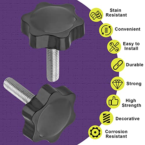 M8 x 30mm Thread Star Knob, 2Pcs - size: M8 x 30mm, style: Hexagonal Handle