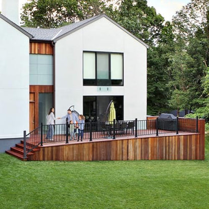 Horizontal Deck Railing Aluminum,42in H x 6ft W,Black,2Post & 2Panel - size: 42in.H x 12ft.W