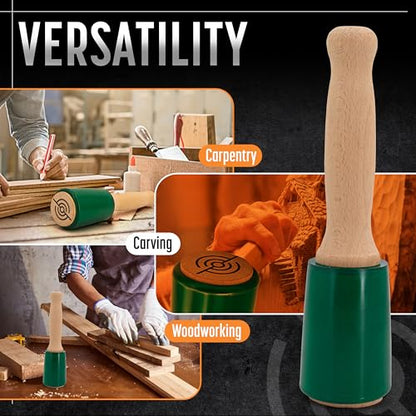 Schaaf Wood Carving Tools 15 oz Woodworking Mallet for Chisels & Gouges - color: Green