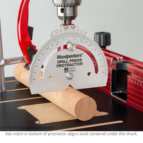 Woodpeckers Drill Press Protractor, Set Angles Quickly & Accurately on Drilling Table & Band Saw, USA Made Drill Press Accessory - DPP
