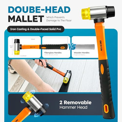 NAACOO Laminate Flooring Tools, Universal 5 in 1 Floor Installation Kit - size: 5PCS Kit