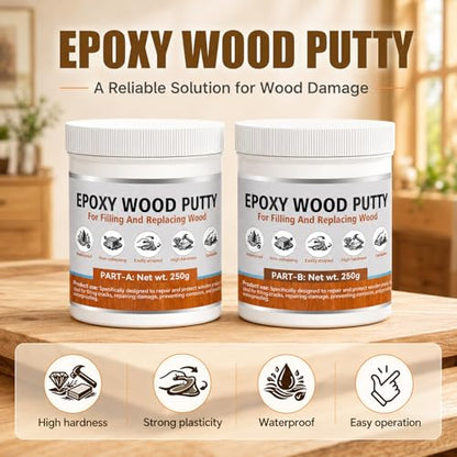 Epoxy Wood Putty Filler, 17.64 oz 2-Part