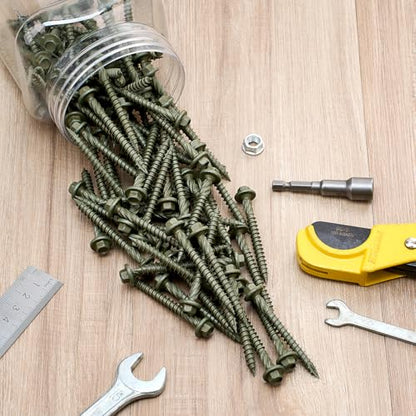 100 PCS #14X2-1/2” Heavy-Duty Timber Screws Exterior Structural Screw - size: #14x2-1/2"
