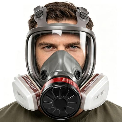 Reusable Full Face Gas mask Set, Full Face Respirator for Painting, Gas, Dust, Welding, Cutting, Spraying, DIY
