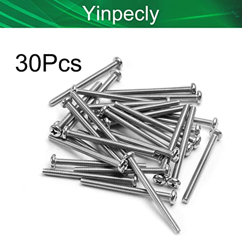 30Pcs M4-0.7 x 50mm Pan Head Phillips Machine Screws - size: M4 x 50mm