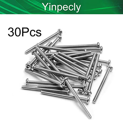 30Pcs M4-0.7 x 50mm Pan Head Phillips Machine Screws - size: M4 x 50mm
