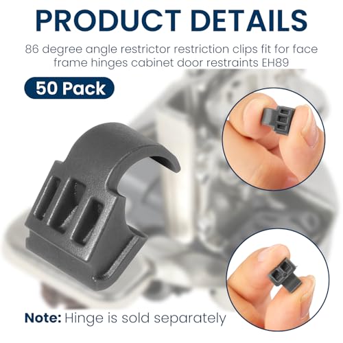 86 Degree Angle Restrictor Restriction Clips (50Pack), Hinge Restrictors