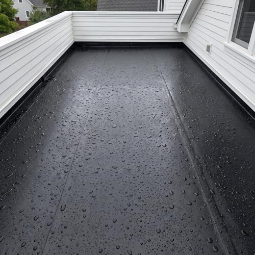 Pushglossy 1 Roll EPDM Rubber Roofing Membrane 50 Mil, 19.6" x 25 Ft, Black - color: Black, size: 19.6" x 25 Ft