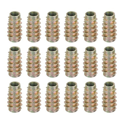 MECCANIXITY 18 Pcs Threaded Inserts for Wood, Zinc Alloy M6 Thread Inserts Nuts Hex-Flush Socket Drive Screw 20mm Length for Furniture, Cabinet, Tables and Chairs - size: M6x20mm