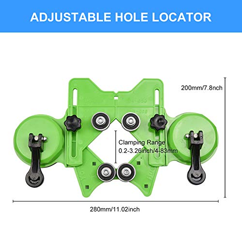 Drill Bit Hole Saw Guide, Adjustable Tile Hole Cutter Centering Locator Holder Jig Fixture for Ceramic,Tile,Glass(Color:Green) - color: Green