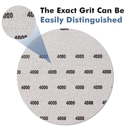 6 Inch 25 PCS 4000 Grit Sanding Disc Wet Dry Sandpaper Hook Loop Sand Paper - style: Grit 4000