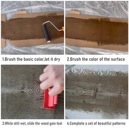 Wood Grain Tool Set, 6 Pcs 7" Fake Wood Grain Roller Painting Tool - size: 6pcs,W01