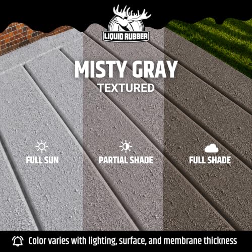 Liquid Rubber Polyurethane Deck Coating - Textured, Misty Grey, 4 Gallon - color: Textured Misty Grey, size: 512 Fl Oz (Pack of 1)