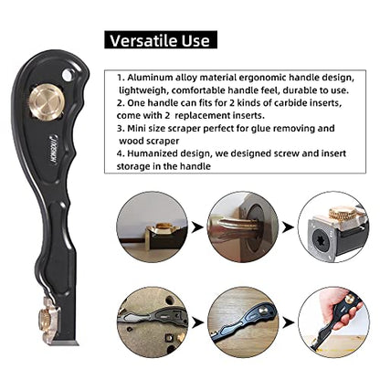 HONGDUI 2-in-1 Carbide Wood Scraper, Aluminum Alloy Woodworking Scraper