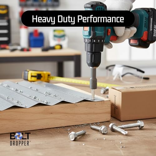 Bolt Dropper #8 x 1/2-Inch Stainless Steel TEK Screws - Pack of 100 Self Tapping Screws - Corrosion-Resistant External Hex Washer Head Screws for Wood, Metal, Wet Environments, and Outdoor Projects - size: #8 x 1/2"(100 pcs), style: 1/2 Inch