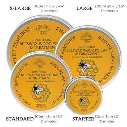 Premium Food-Safe Beeswax Wood Polish & Furniture Wax – Hand Poured Wood Conditioner | Eco-Friendly & Non-Toxic | Protects & Restores All Wood: Furniture, Toys, Cutting Boards, Ornaments (1 Fl Oz) - size: 1.0 fl oz - Starter Tin