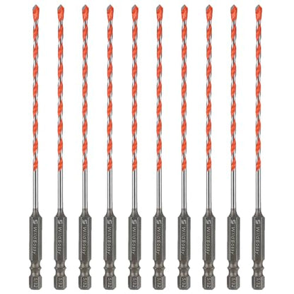 Concrete Drill Bits, 5/32" Hex Shank Masonry Bits, 10PCS - size: 5/32"