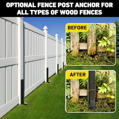 BAVNNRO 6PCS Fence Post Repair Kit, Heavy Duty Fence Post Repair Stakes, Anchor Ground Spike for Fix Broken Wooden Support - style: 6PCS
