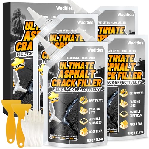 Asphalt Crack Filler, 5.3LB High Elasticity Concrete Crack Repair Sealant - style: 4pcs, 5.3LB