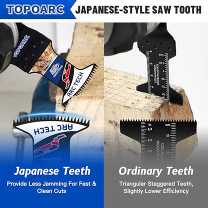 TOPOPARC 10PCS Oscillating Saw Blades Japanese Teeth Fit Dewalt Milwaukee