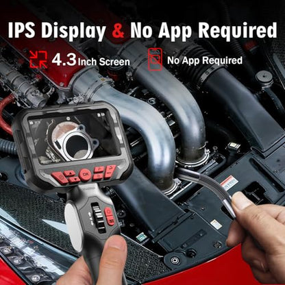 2-Way Articulating Borescope w/Light,0.24in Probe Endoscope for Auto Engine - size: Single Lens