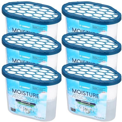 ZARPAX Moisture Absorber Fresh Cotton 10.5 oz - Set of 6 - size: 10.5 Ounce (Pack of 6), style: Fresh Cotton